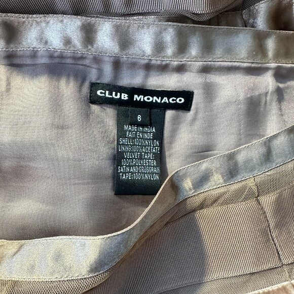 Club MONACO Brown A-Line Multi-Media Skirt Size 6 - Picture 4 of 4